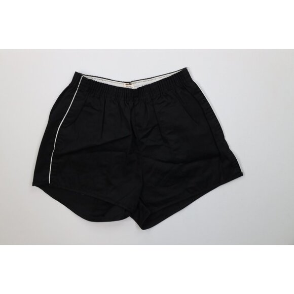 Vintage 70s Streetwear Mens Medium Faded Running Jogging Short Shorts Black USA - Picture 1 of 9